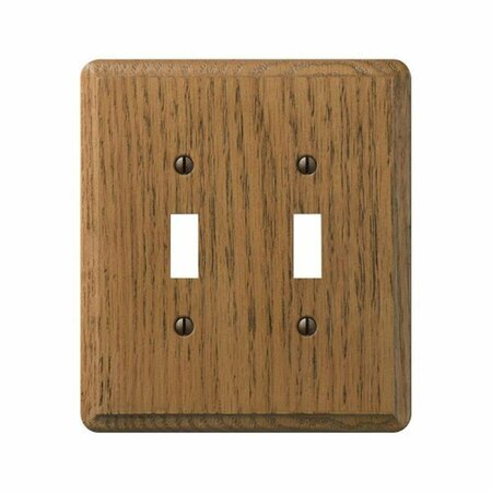 LIVEWIRE Contemporary Wood 2 Toggle Wall Plate Medium Oak LI152572